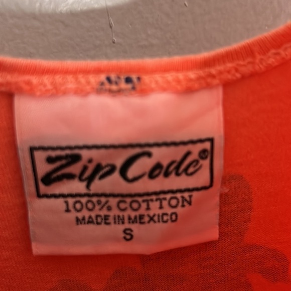 Vintage ZIP Code cotton palm tree print coral maxi dress small women’s s - Picture 5 of 6